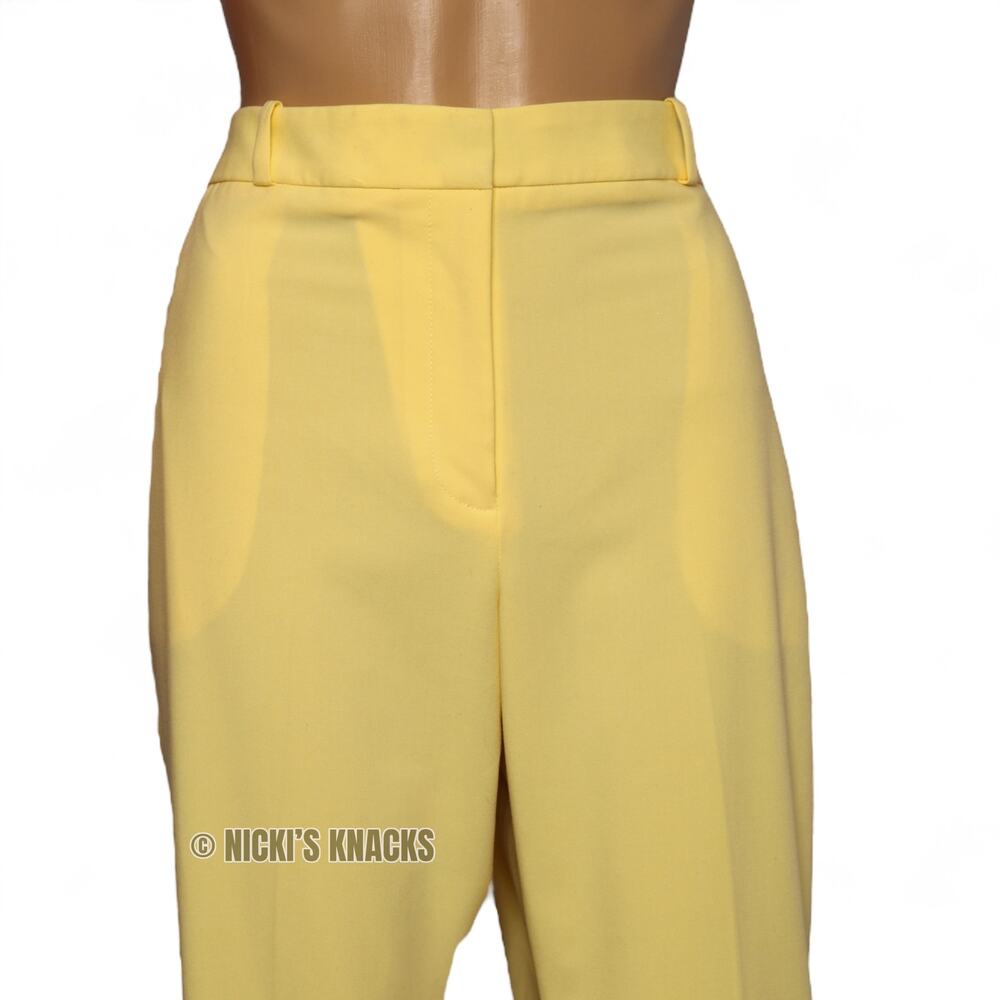 DKNY Essex Slim Ankle Pants Yellow Stretch Dress Trouser Workwear Modern Size 14 - Picture 3 of 13